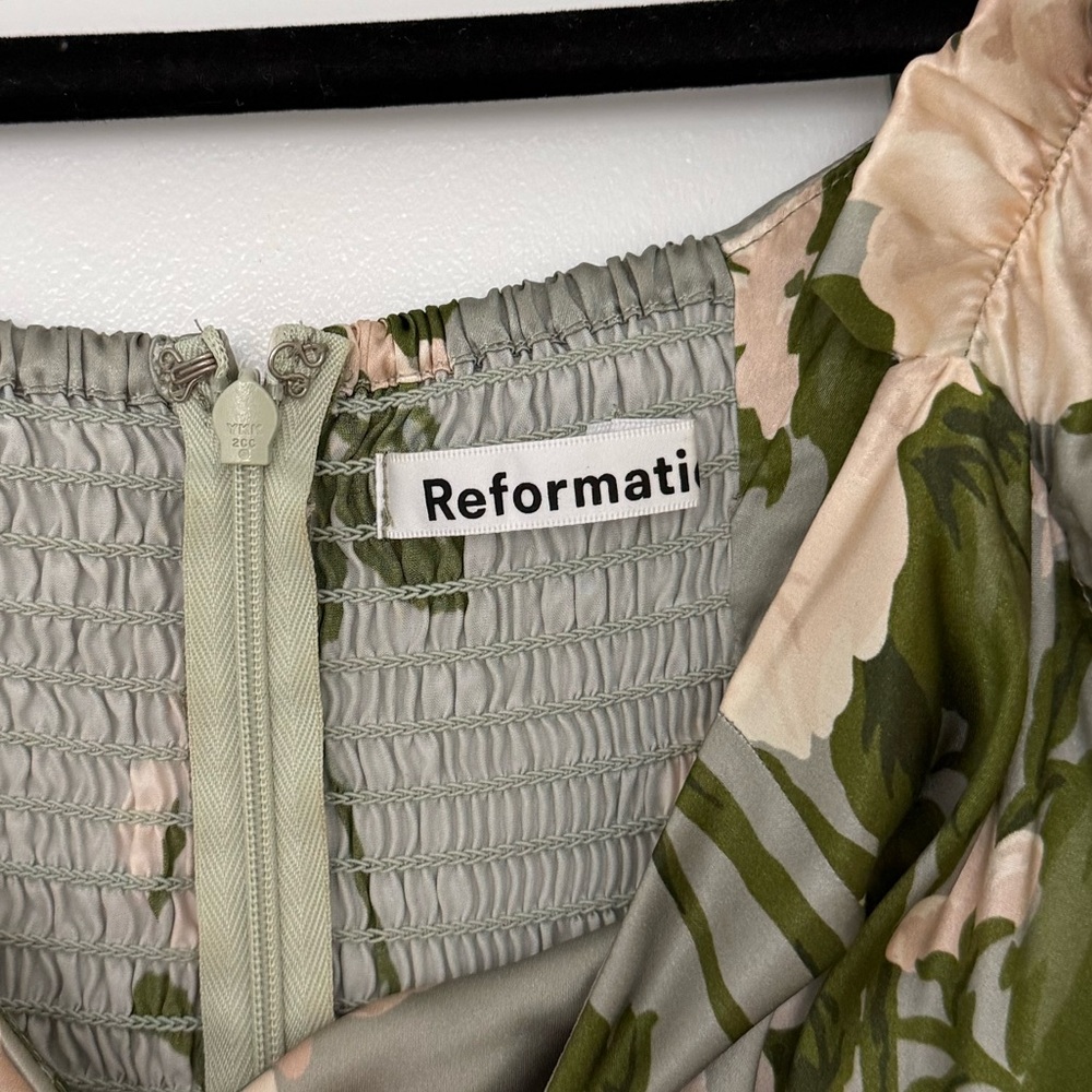 Reformation Sage Green Floral Off-Shoulder Maxi Dress - Picture 7 of 7